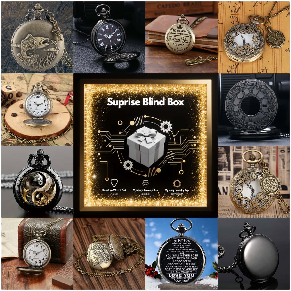 Vintage Fashion Mens - 1PC Surprise Mystery Watch Blind Box-Fashion