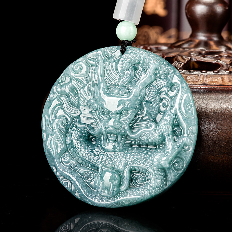Vintage Fashion Women - Burmese Jadeite Dragon Pendant Necklace Gifts