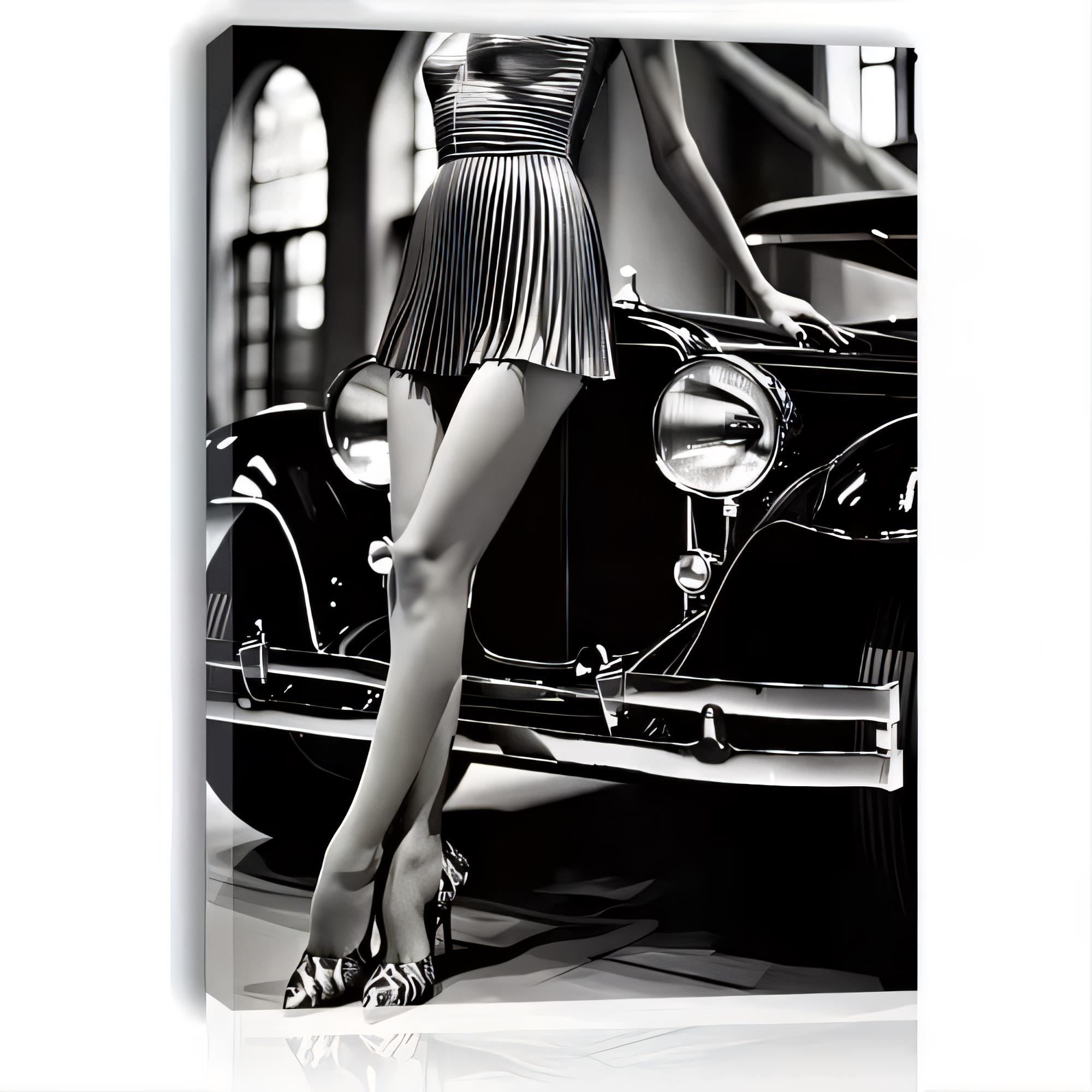 Vintage Fashion Posters - Tin Sign Vintage Black White Classic