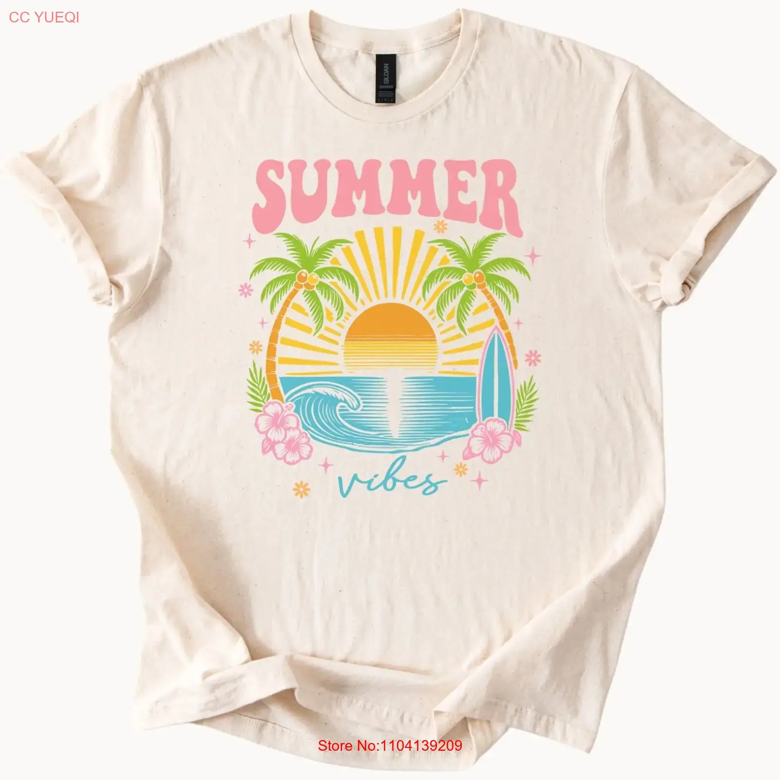 Vintage Vibes Fashion - Summer Vibes T Shirt Beach Sunset