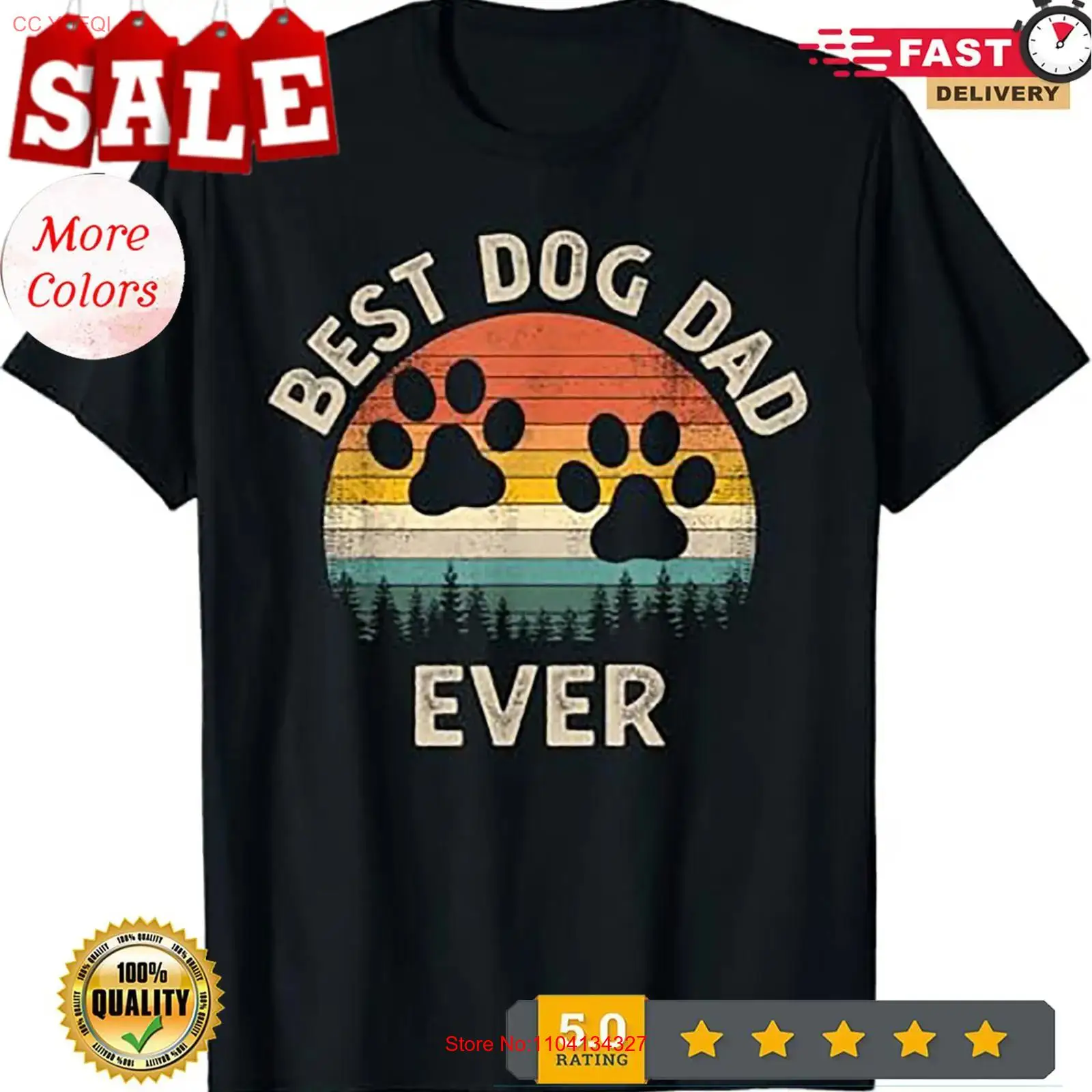 Vintage Fashion Knitwear - Best Dog Dad Ever Vintage Father's