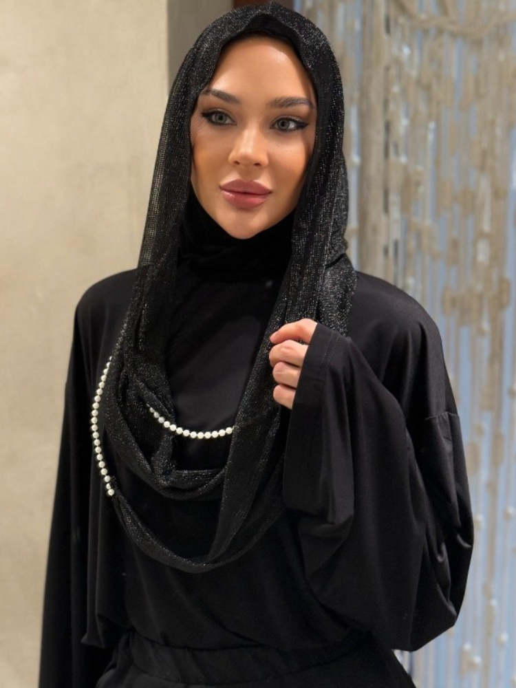Vintage Fashion Hijab - New Dubai Hood Hijab Pearl Lanyard