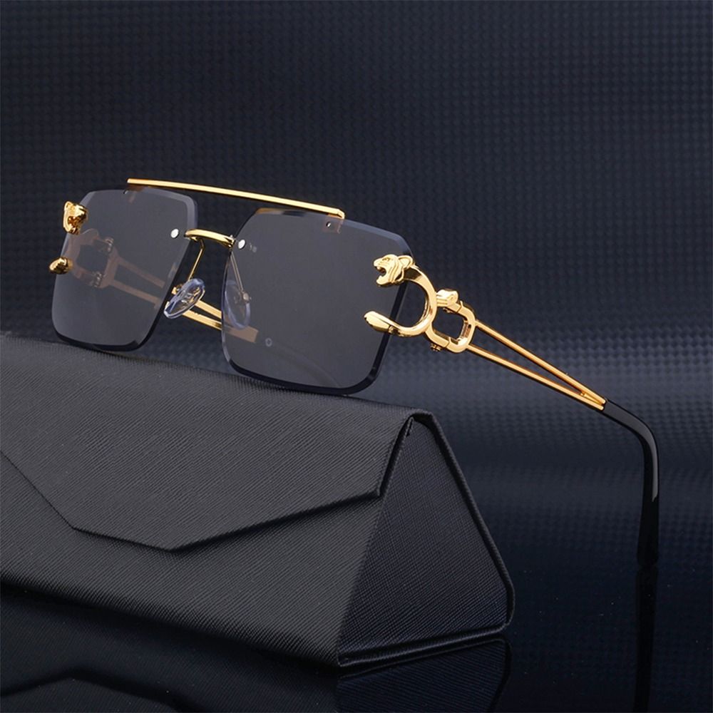 Vintage Fashion Images - Fashion Leopard Rimless Square Double Bridge