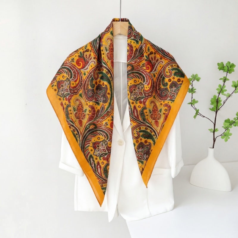 Vintage Satin Square Scarf Wom - Vintage Fashion Hijab 评论和价格