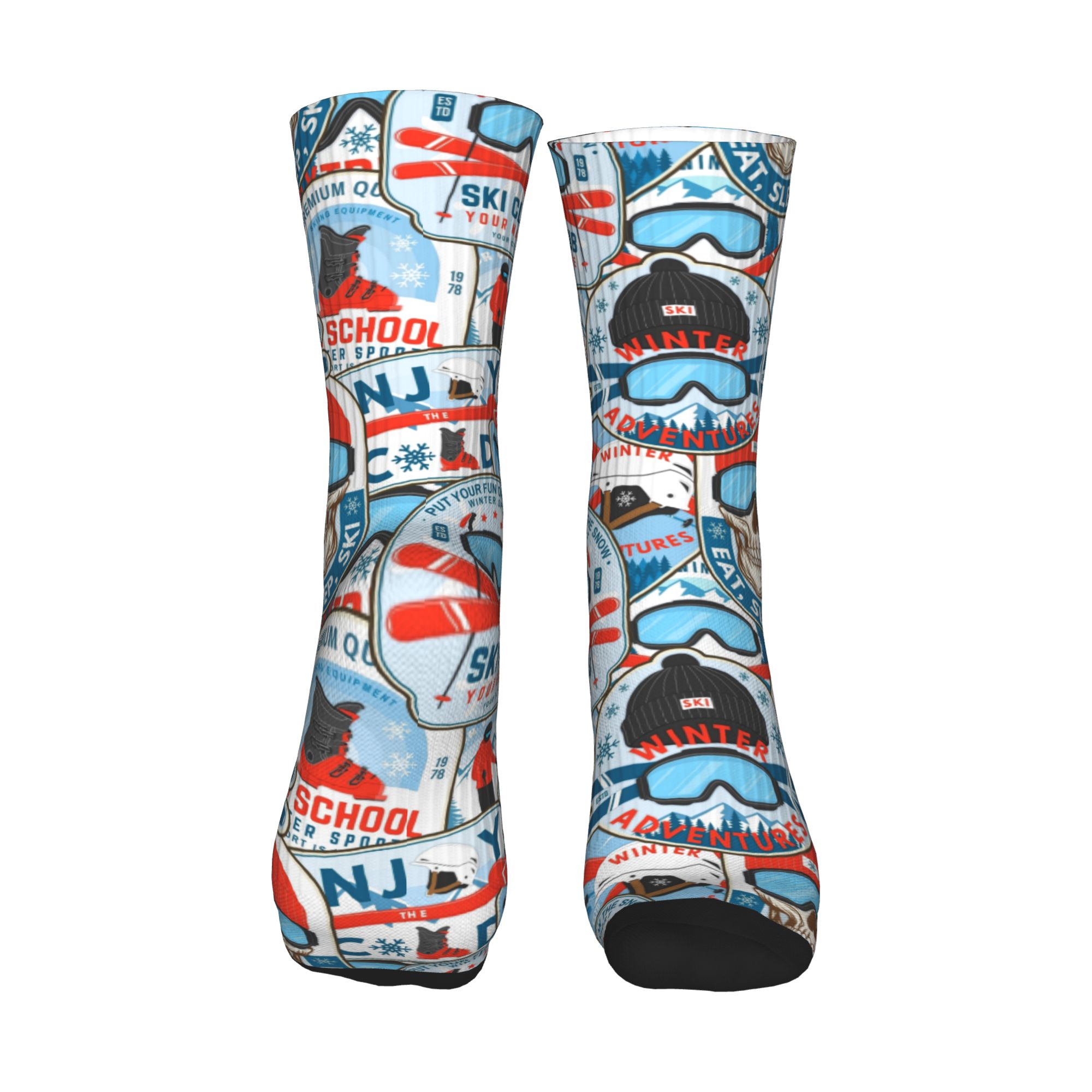 Vintage Red Blue Ski Club Seam - Vintage Fashion Mens 评论和价格
