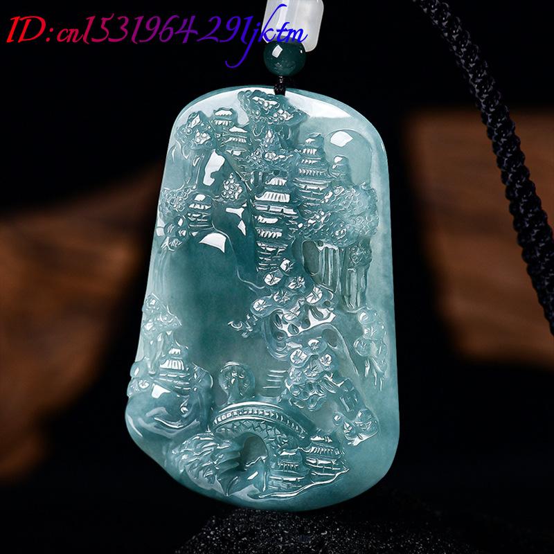 Natural Burmese Jadeite Scener - Vintage Fashion Women 评论和价格