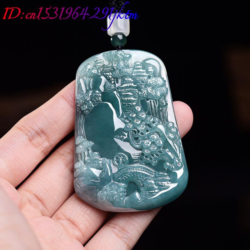 Natural Burmese Jadeite Scener - Vintage Fashion Women 评论和价格