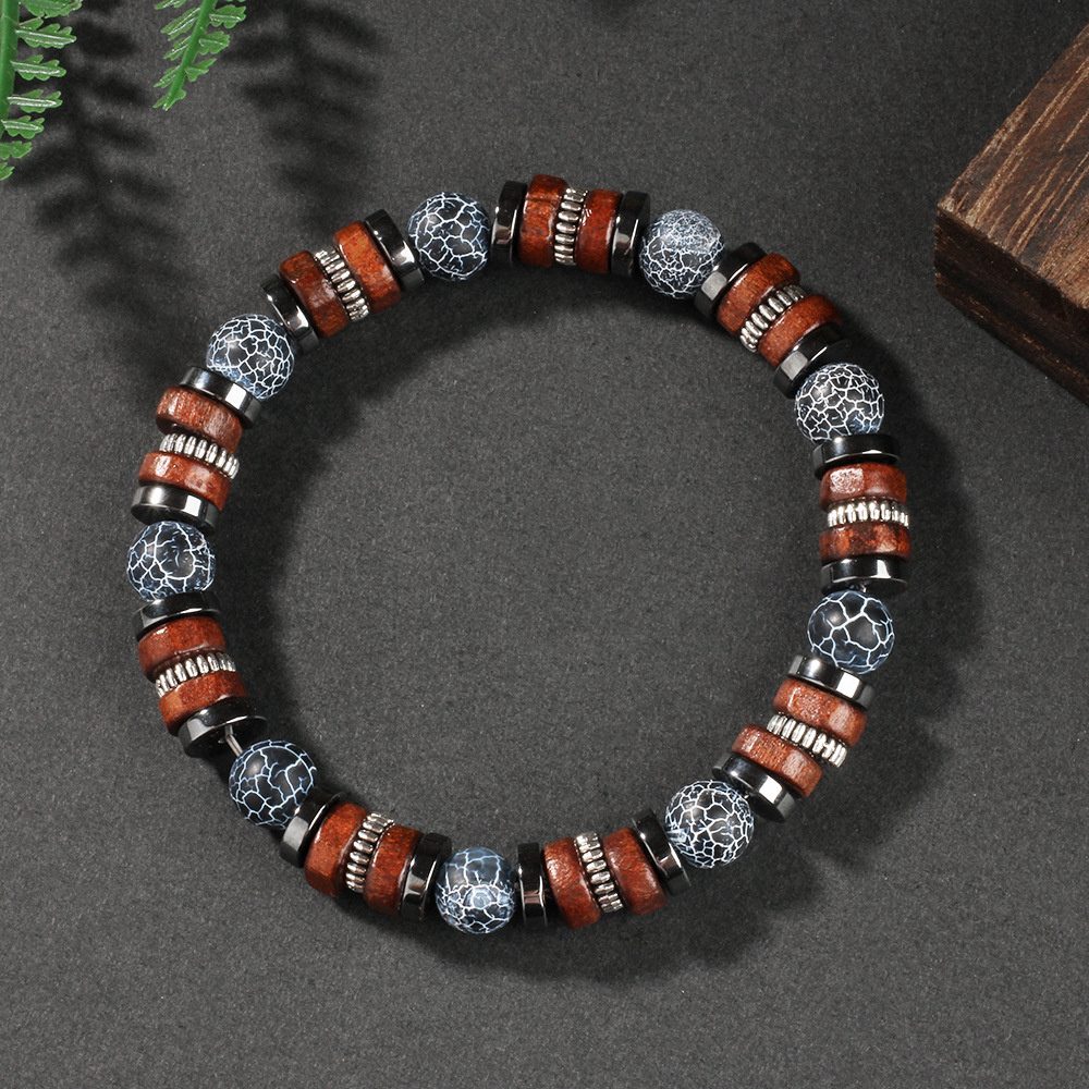 Weathered agate bracelet men n - Vintage Fashion Outfits Men 评论和价格