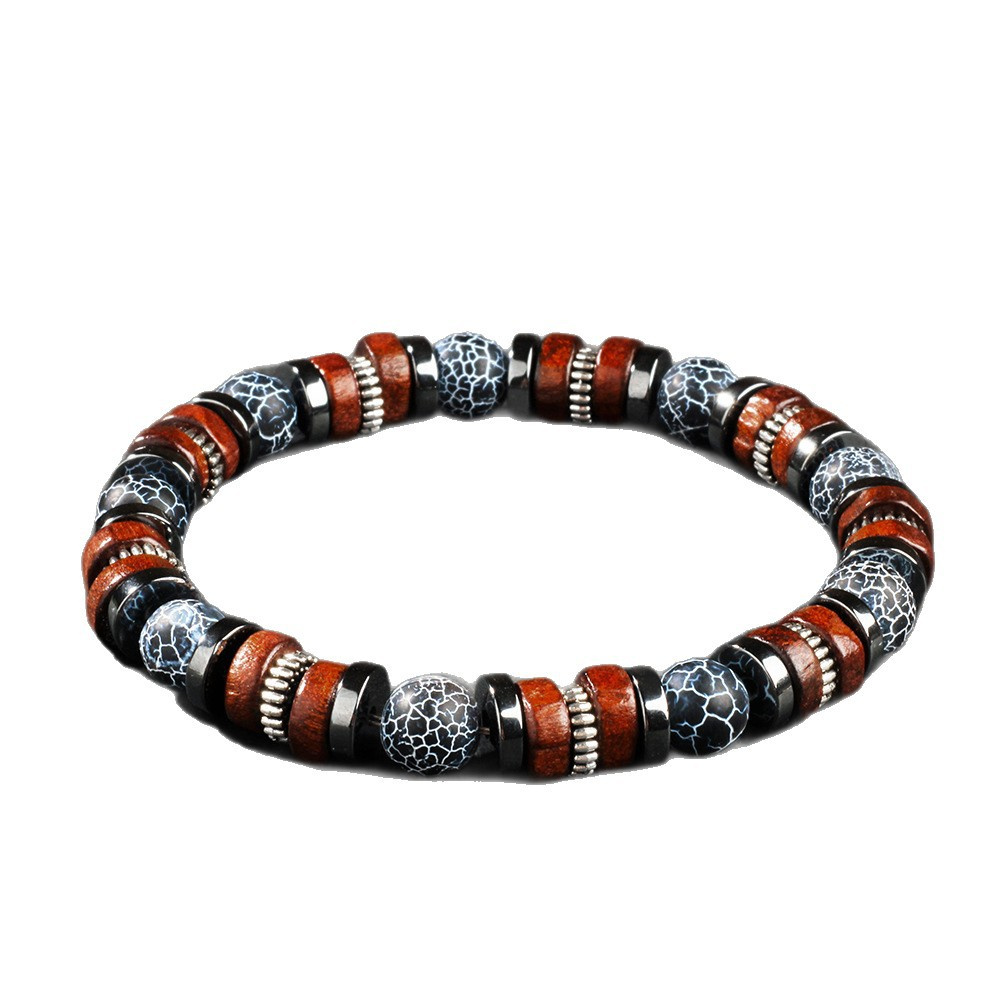 Weathered agate bracelet men n - Vintage Fashion Outfits Men 评论和价格
