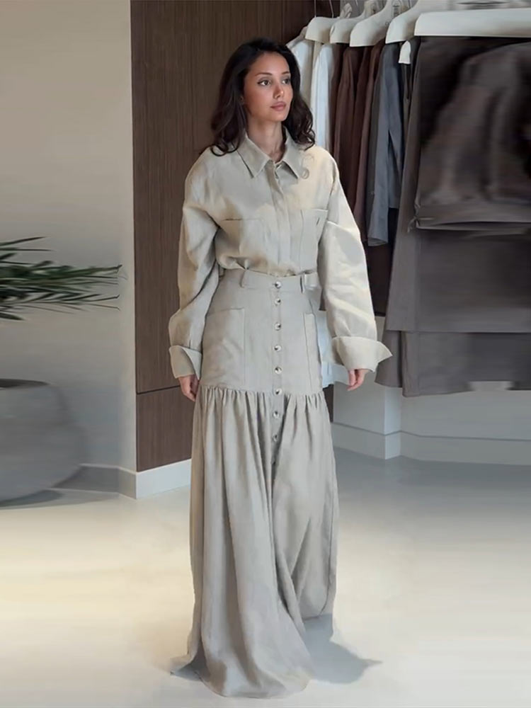 Vintage Solid Shirt Skirt Wome - Vintage Fashion Outfits Men 评论和价格