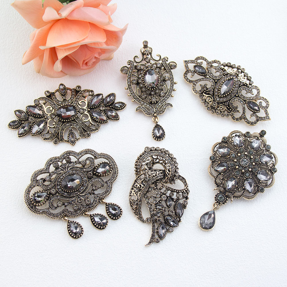 Vintage Gray Crystal Turkish B - Vintage Fashion Hijab 评论和价格