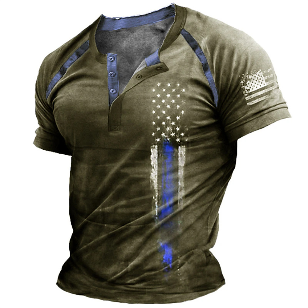 Funny 3D American Flag Print M - Vintage Fashion Mens 评论和价格