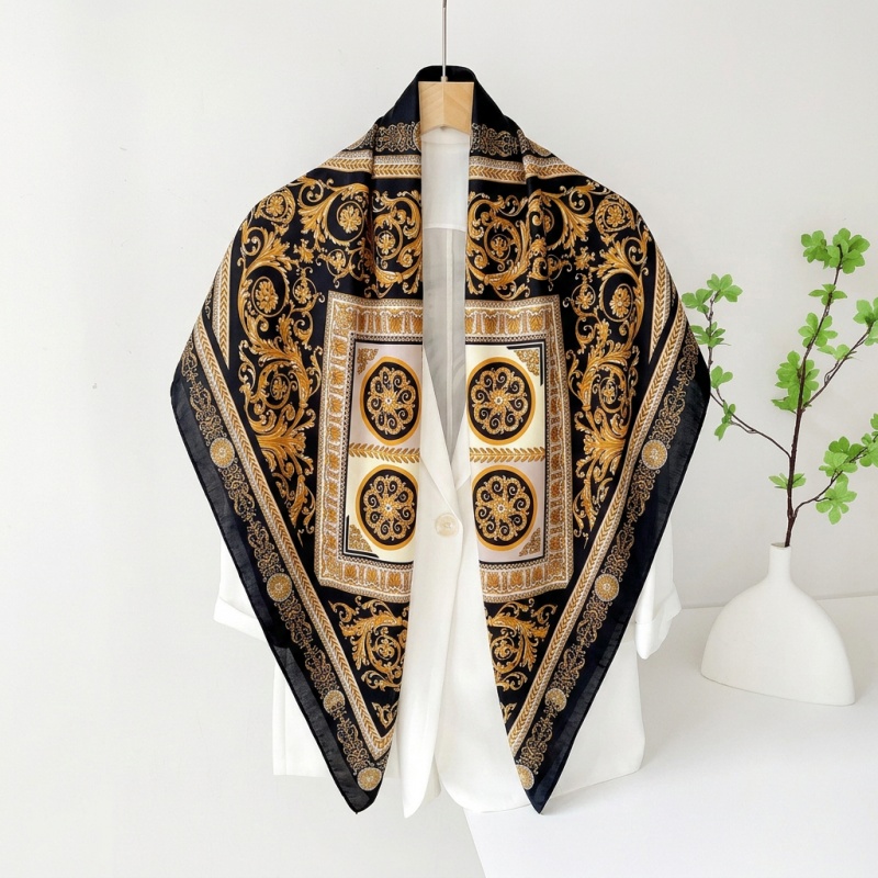 Vintage Satin Square Scarf Wom - Vintage Fashion Hijab 评论和价格