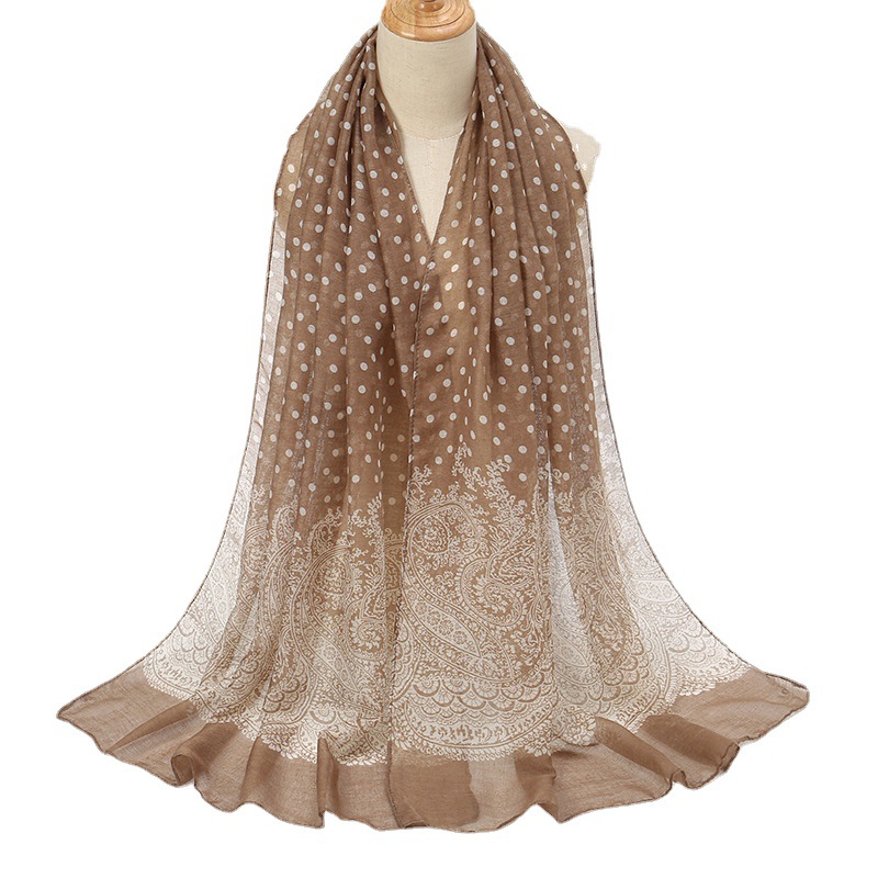 Vintage Gradient Polk Dot Cott - Vintage Fashion Hijab 评论和价格