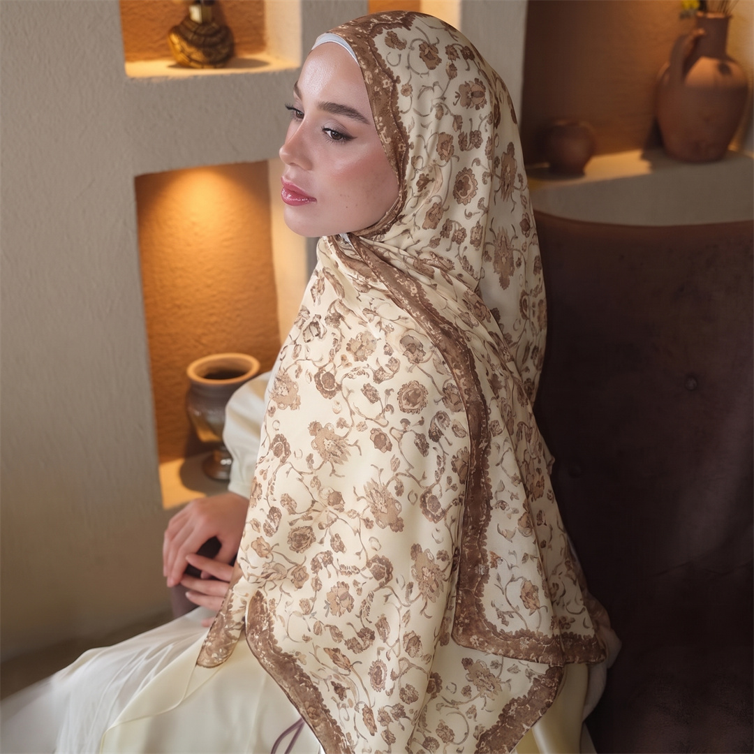 Vintage Floral Print Hijab Sof - Vintage Fashion Women 评论和价格
