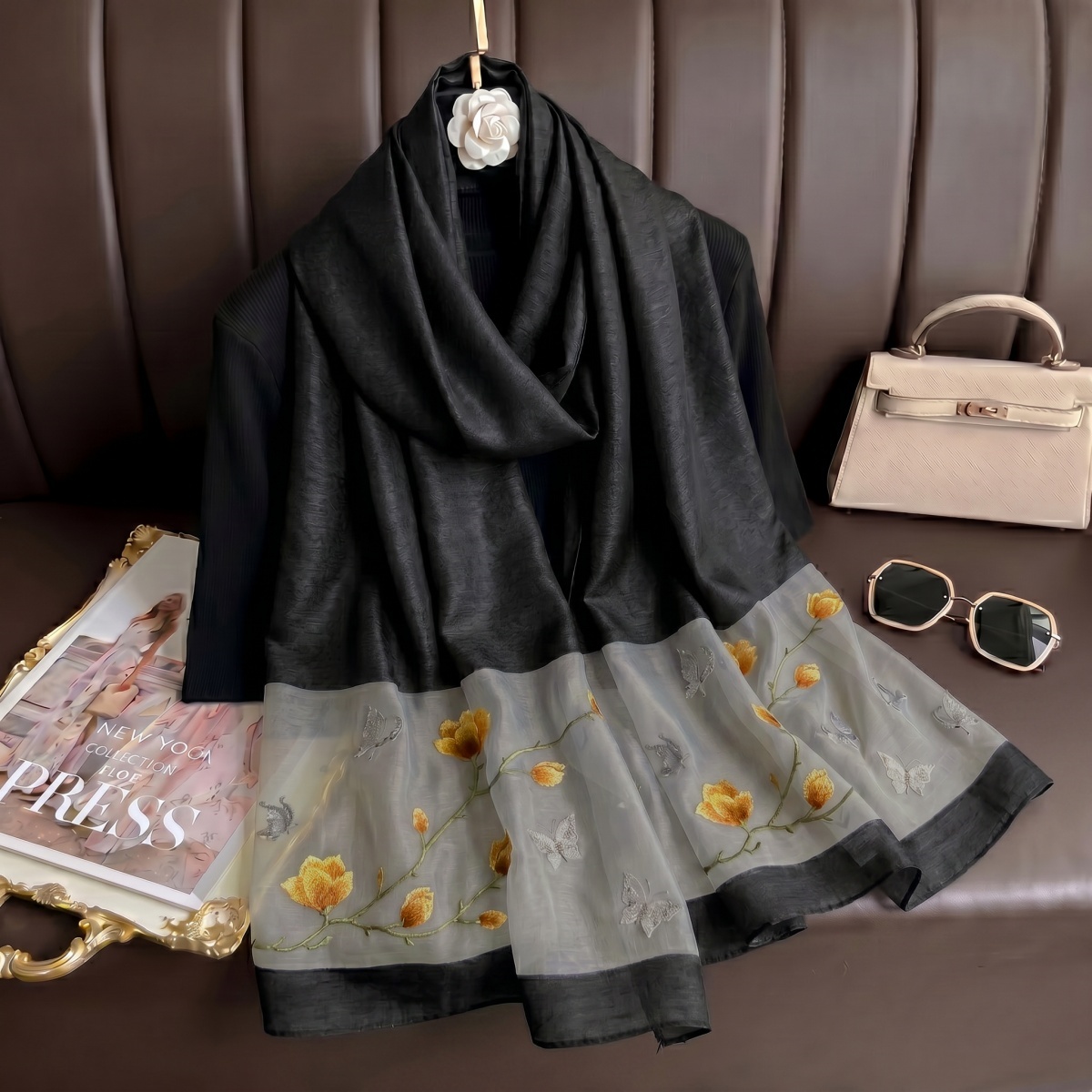 Scarf Print Hijab Bandana Silk - Vintage Fashion Hijab 评论和价格